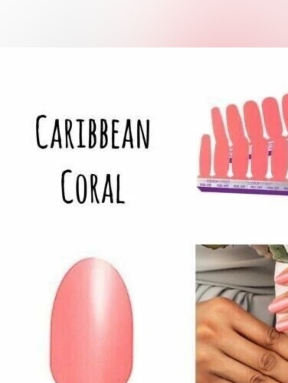 Color Street Coral Pink Nail Strips